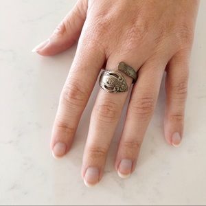 Vintage Sterling Silver Spoon End Ring size 9